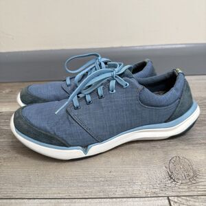 Teva Womens Wander Lace Up Suede & Canvas Sneaker Casual Shoes Blue Size 8.5